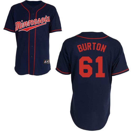 Jared Burton #61 mlb Jersey-Minnesota Twins Women's Authentic Alternate Navy Baseball Jersey